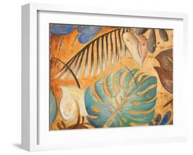 Gold and Aqua Leaves I-Patricia Pinto-Framed Art Print