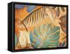 Gold and Aqua Leaves I-Patricia Pinto-Framed Stretched Canvas