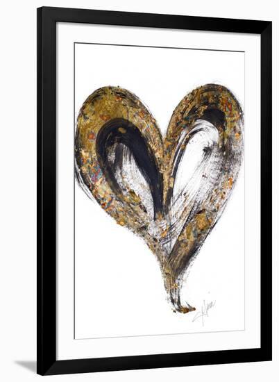 Gold and Black Heart-Gina Ritter-Framed Art Print