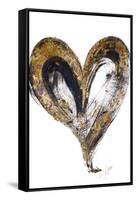 Gold and Black Heart-Gina Ritter-Framed Stretched Canvas