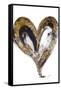 Gold and Black Heart-Gina Ritter-Framed Stretched Canvas