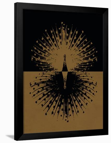 Gold and Black Peacock-null-Framed Poster