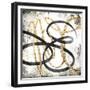 Gold And Black Scribbles 1-Marcus Prime-Framed Premium Giclee Print