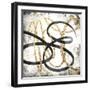 Gold And Black Scribbles 1-Marcus Prime-Framed Art Print