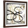 Gold And Black Scribbles 1-Marcus Prime-Framed Art Print