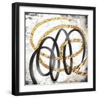 Gold And Black Scribbles 2-Marcus Prime-Framed Art Print