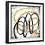 Gold And Black Scribbles 2-Marcus Prime-Framed Art Print