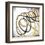 Gold And Black Scribbles 3-Marcus Prime-Framed Art Print