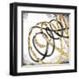 Gold And Black Scribbles 3-Marcus Prime-Framed Art Print