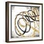 Gold And Black Scribbles 3-Marcus Prime-Framed Art Print