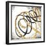 Gold And Black Scribbles 3-Marcus Prime-Framed Art Print