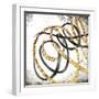 Gold And Black Scribbles 3-Marcus Prime-Framed Art Print