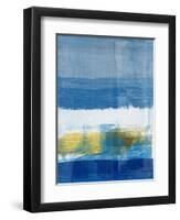 Gold and Blue Abstract Study I-Emma Moore-Framed Art Print