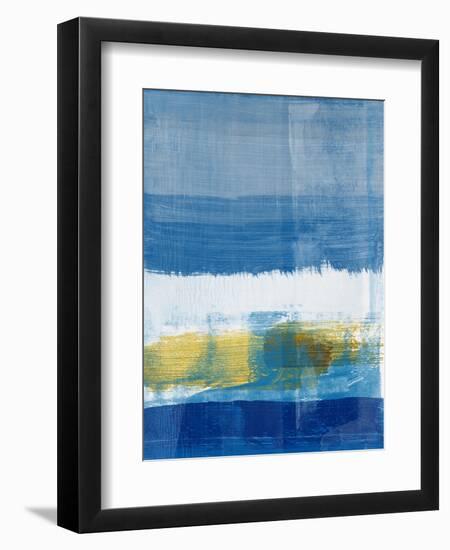 Gold and Blue Abstract Study I-Emma Moore-Framed Art Print