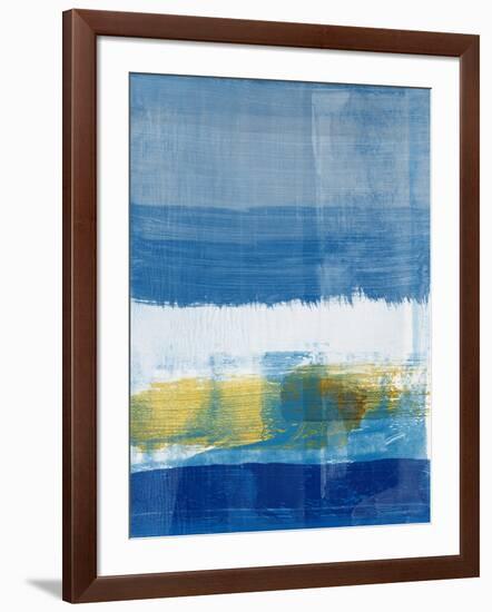 Gold and Blue Abstract Study I-Emma Moore-Framed Art Print