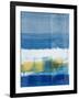 Gold and Blue Abstract Study I-Emma Moore-Framed Art Print