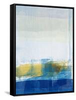 Gold and Blue Abstract Study-Emma Moore-Framed Stretched Canvas