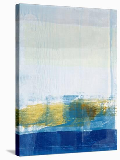 Gold and Blue Abstract Study-Emma Moore-Stretched Canvas
