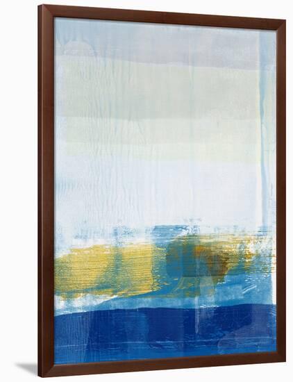 Gold and Blue Abstract Study-Emma Moore-Framed Art Print