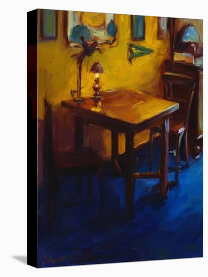 Gold and Blue Cafe-Pam Ingalls-Stretched Canvas