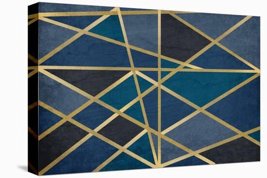 Gold and Blue Maze-Kimberly Allen-Stretched Canvas