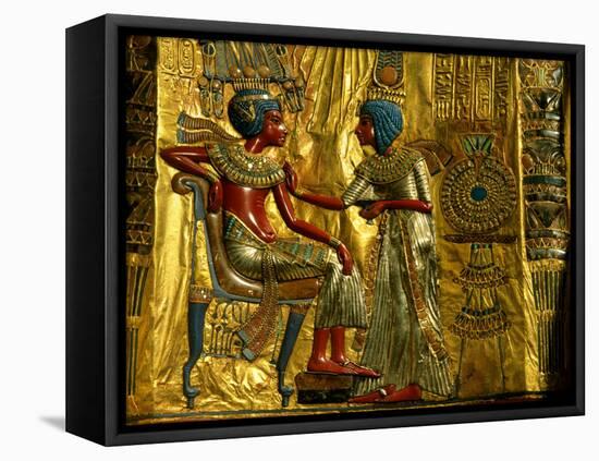 Gold and Silver Inlaid Throne from the Tomb of Tutankhamun, Valley of the Kings, Egypt-Kenneth Garrett-Framed Stretched Canvas