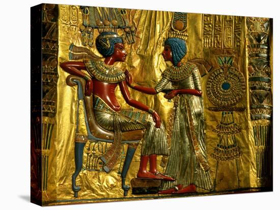 Gold and Silver Inlaid Throne from the Tomb of Tutankhamun, Valley of the Kings, Egypt-Kenneth Garrett-Stretched Canvas