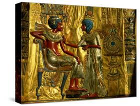 Gold and Silver Inlaid Throne from the Tomb of Tutankhamun, Valley of the Kings, Egypt-Kenneth Garrett-Stretched Canvas