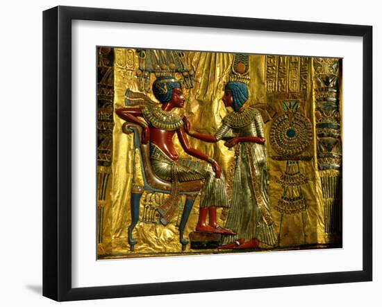 Gold and Silver Inlaid Throne from the Tomb of Tutankhamun, Valley of the Kings, Egypt-Kenneth Garrett-Framed Photographic Print