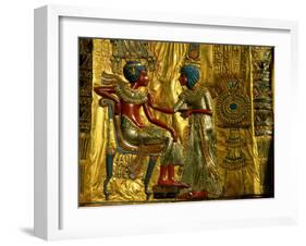 Gold and Silver Inlaid Throne from the Tomb of Tutankhamun, Valley of the Kings, Egypt-Kenneth Garrett-Framed Photographic Print