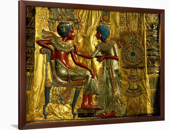 Gold and Silver Inlaid Throne from the Tomb of Tutankhamun, Valley of the Kings, Egypt-Kenneth Garrett-Framed Photographic Print