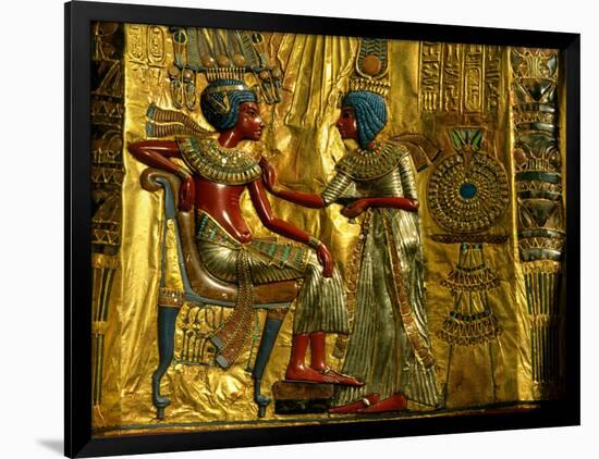 Gold and Silver Inlaid Throne from the Tomb of Tutankhamun, Valley of the Kings, Egypt-Kenneth Garrett-Framed Photographic Print