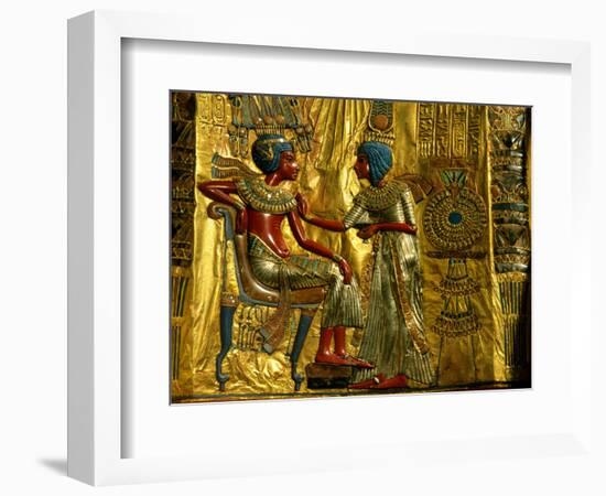 Gold and Silver Inlaid Throne from the Tomb of Tutankhamun, Valley of the Kings, Egypt-Kenneth Garrett-Framed Photographic Print