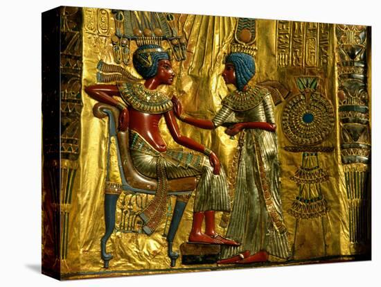 Gold and Silver Inlaid Throne from the Tomb of Tutankhamun, Valley of the Kings, Egypt-Kenneth Garrett-Stretched Canvas