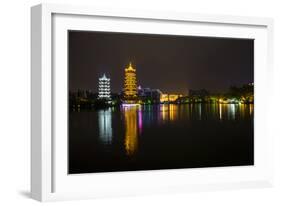 Gold and Silver Pagoda Evening Light, Guilin, China-Darrell Gulin-Framed Photographic Print