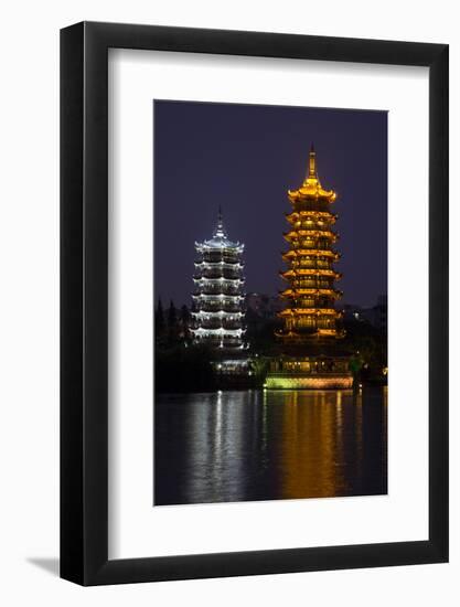 Gold and Silver Pagoda Evening Light, Guilin, China-Darrell Gulin-Framed Photographic Print