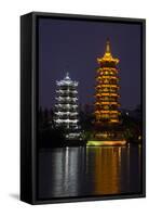 Gold and Silver Pagoda Evening Light, Guilin, China-Darrell Gulin-Framed Stretched Canvas