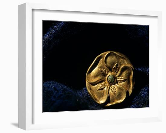 Gold Artifact from Tillya Tepe Find, Six Tombs of Bactrian Nomads, Afghanistan-Kenneth Garrett-Framed Photographic Print