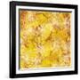 Gold Background with White Floral-Bee Sturgis-Framed Art Print