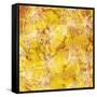 Gold Background with White Floral-Bee Sturgis-Framed Stretched Canvas