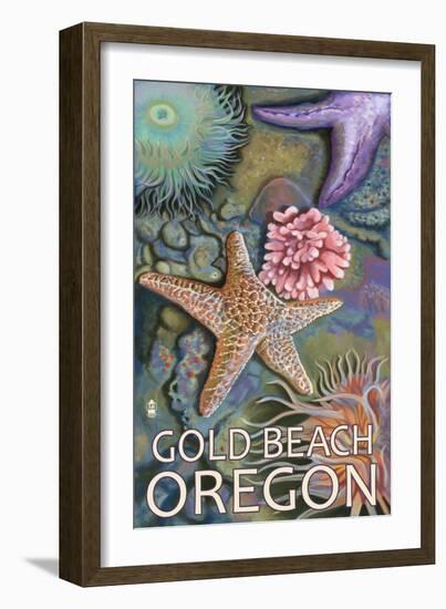 Gold Beach, Oregon Tidepools, c.2009-Lantern Press-Framed Art Print