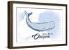 Gold Beach, Oregon - Whale - Blue - Coastal Icon-Lantern Press-Framed Art Print