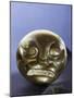 Gold bead in the form of a snarling feline (possibly a jaguar) face, Mochica, Peru, c100-600-Werner Forman-Mounted Giclee Print