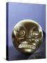 Gold bead in the form of a snarling feline (possibly a jaguar) face, Mochica, Peru, c100-600-Werner Forman-Stretched Canvas