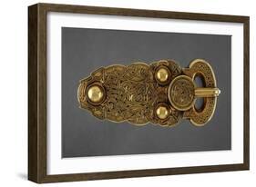 Gold Belt Buckle Fom the Ship-Burial at Sutton Hoo, Suffolk, Early 7th Century-null-Framed Giclee Print