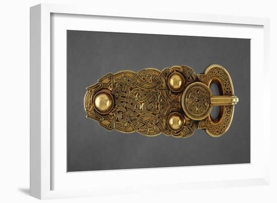 Gold Belt Buckle Fom the Ship-Burial at Sutton Hoo, Suffolk, Early 7th Century-null-Framed Giclee Print