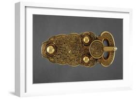 Gold Belt Buckle Fom the Ship-Burial at Sutton Hoo, Suffolk, Early 7th Century-null-Framed Giclee Print