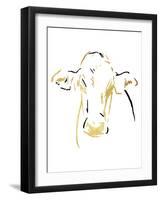 Gold Black Cow-OnRei-Framed Art Print