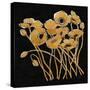 Gold Black Line Poppies I v2-Shirley Novak-Stretched Canvas