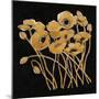 Gold Black Line Poppies I v2-Shirley Novak-Mounted Art Print